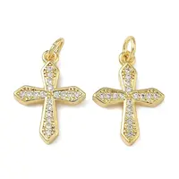 Brass Micro Pave Clear Cubic Zirconia Pendants