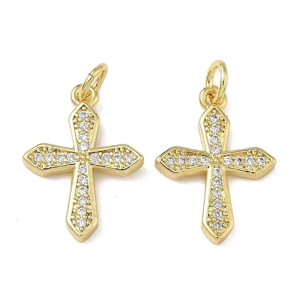 Brass Micro Pave Clear Cubic Zirconia Pendants