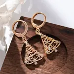 Brass Micro Pave Clear Cubic Zirconia Leverback Earrings