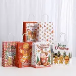 Christmas Printed Rectangle Paper Packing Bags with Handles