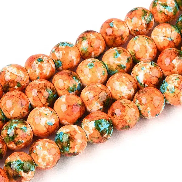 Spray Painted Synthetic Turquoise Beads Strands