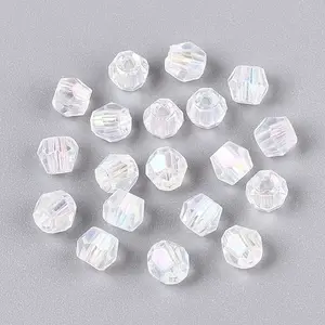 Transparent Spray Painted Glass Beads