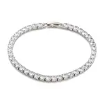 Brass Pave Clear Cubic Zirconia Flat Round Link Bracelets