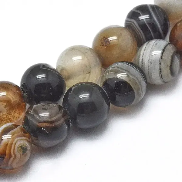 Natural Striped Agate/Banded Agate Beads Strands