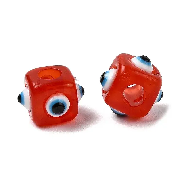Resin Evil Eye European Beads
