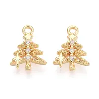Brass Micro Pave Cubic Zirconia Charms