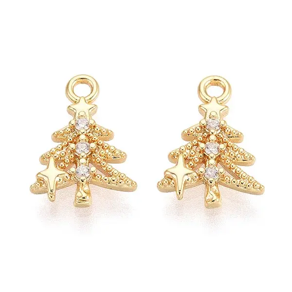 Brass Micro Pave Cubic Zirconia Charms