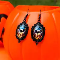 Alloy Glass Dangle Earrings