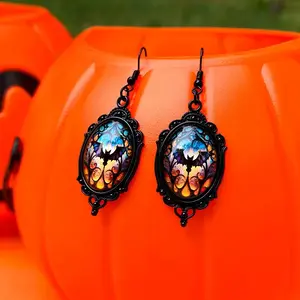 Alloy Glass Dangle Earrings