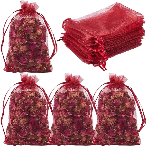 100pcs Large Organza Pouches Portable Shoes Bag Travel Storage Drawstring Bags