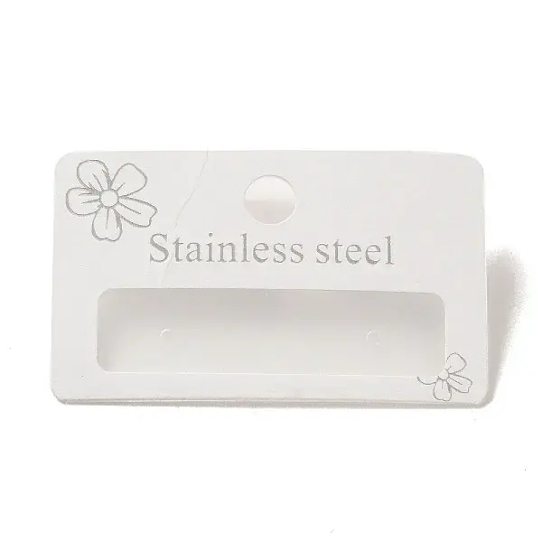 Paper & Plastic Single Earring Display Card with Word Stainless Steel