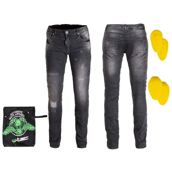 Pánské moto jeansy W-TEC Komaford tmavě šedá 4XL