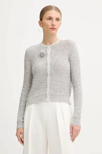 Kardigan s příměsí vlny Marella šedá barva, 2523346152200