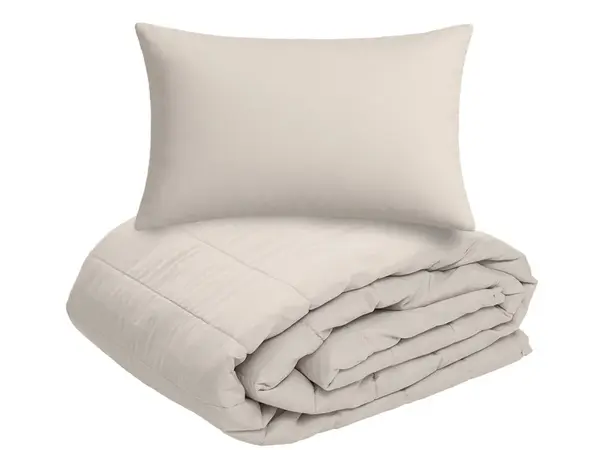 Letný paplón prešívaný 140x200 cm s obliečkou na vankúš SUMMER 45x75 cm, béžový