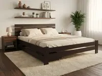 Postel PARIS zvýšená 140 x 200 cm, ořech Rošt: S lamelovým roštem, Matrace: Matrace Sommera 18 cm