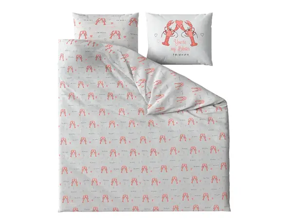 Bavlněné povlečení FRIENDS LOBSTER šedé Rozměr povlečení: 2 ks 60 x 70 cm | 200 x 200 cm