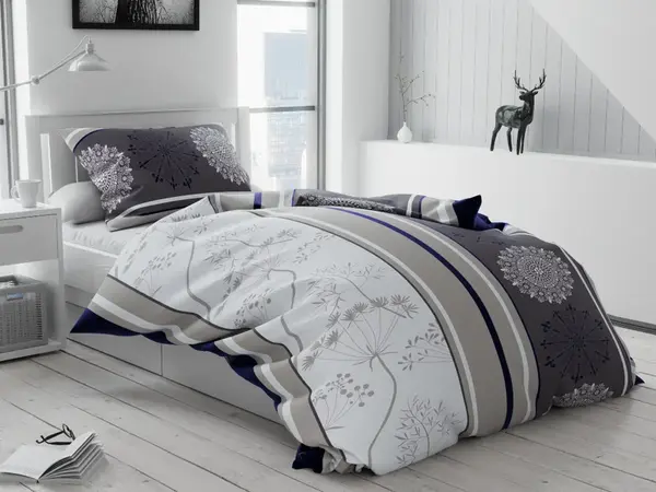 Bavlnené obliečky MANDALA NATURA sivé