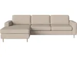 Pohovka Scandinavia 3 místná s lenoškou vlevo, více variant - Bolia Látka: kolekce London | barva - světle béžová, Nožičky: bílý dub 15 cm
