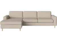 Pohovka Scandinavia 3 místná s lenoškou vlevo, více variant - Bolia Látka: kolekce London | barva - světle béžová, Nožičky: bílý dub 15 cm