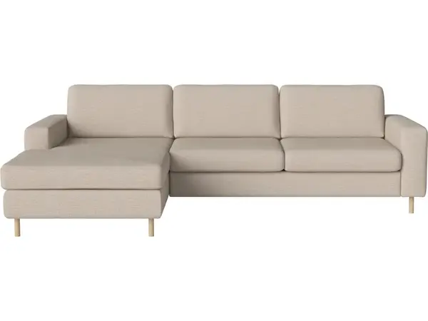 Pohovka Scandinavia 3 místná s lenoškou vlevo, více variant - Bolia Látka: kolekce London | barva - světle béžová, Nožičky: bílý dub 15 cm