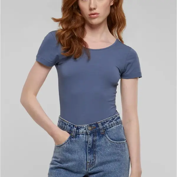 Women's Organic Stretch Jersey Bodysuit - Blue