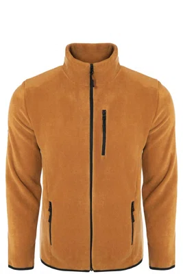 24601 Dewberry 5 Pocket Outdoor Full Zipper Fleece Jacket-CAMEL