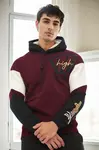 71185 Dewberry Embroidered Oversize Mens Sweatshirt-BURGUNDY