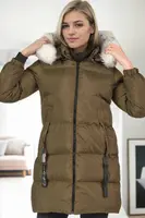 Z6705 DEWBERRY WOMEN'S COAT-KHAKI-1