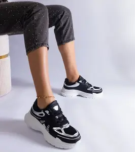 Gemre Black women's sneakers with silver inserts Gaytan