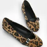 Marjin Dámské Páskové Baleríny Leopardí S Vlnitým Okrajem