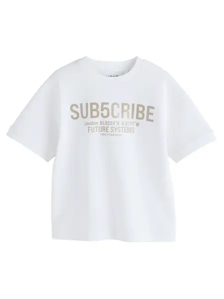 Next Tričko  zlatá / biela