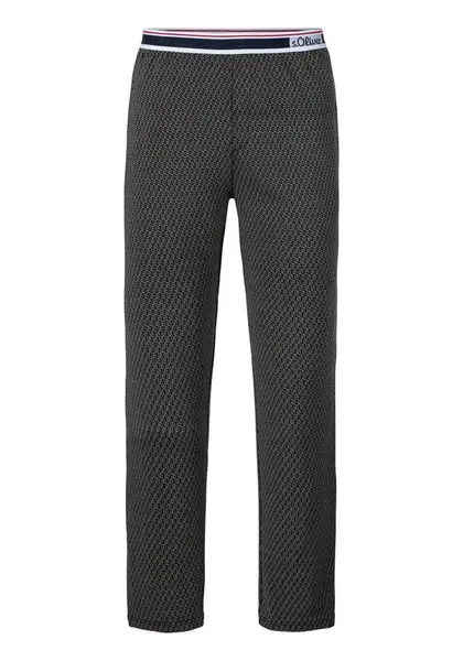 s.Oliver Pyžamové nohavice  krémová / námornícka modrá / čierna / biela