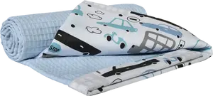Medi Partners Blanket 75x100 cotton + cotton Waffle – Cars + blue waffle