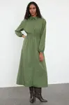 Trendyol Khaki Elastic Waist Woven Dress
