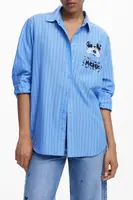 Dámská košile Desigual s dlouhým rukávem, modrá