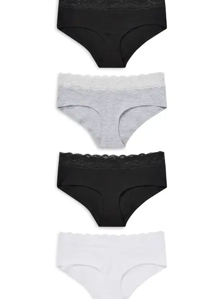 Next Nohavičky  sivá melírovaná / čierna / biela