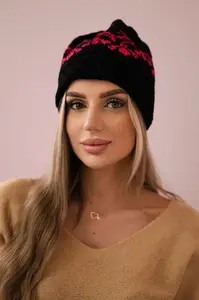 marka niezdefiniowana Dámská čepice Kira K374 black+pink