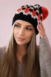 Dámská kšiltovka Laila K283 černá + oranžová neon