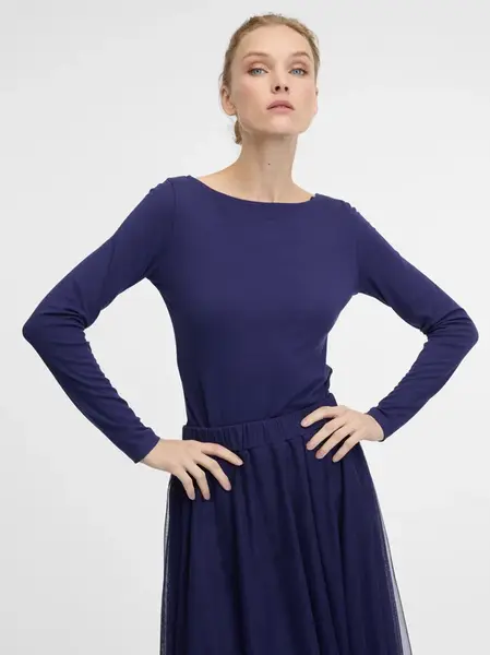 Tmavě modrá dámská tričko s dlouhým rukávem ORSAY - Dámské