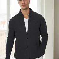 87095 Dewberry Mens Knitwear Cardigan-ANTHRACITE
