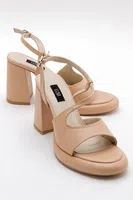 LuviShoes JUGA Dámské béžové kožené lodičky