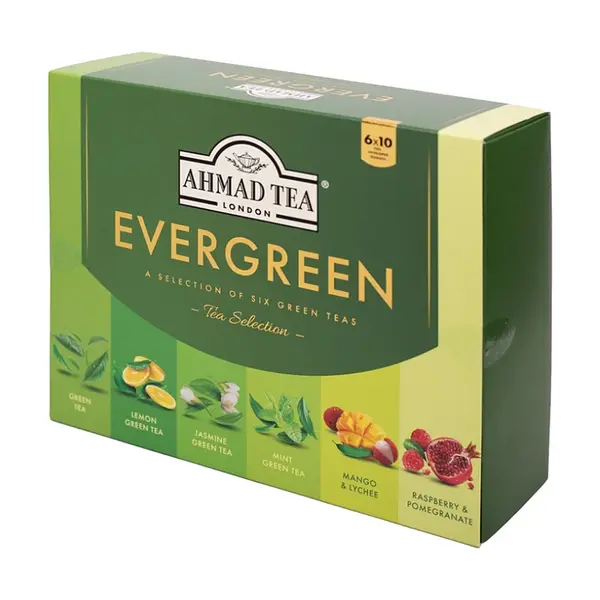 AHMAD TEA Evergreen tea collection zelené čaje 60 sáčků, poškozený obal