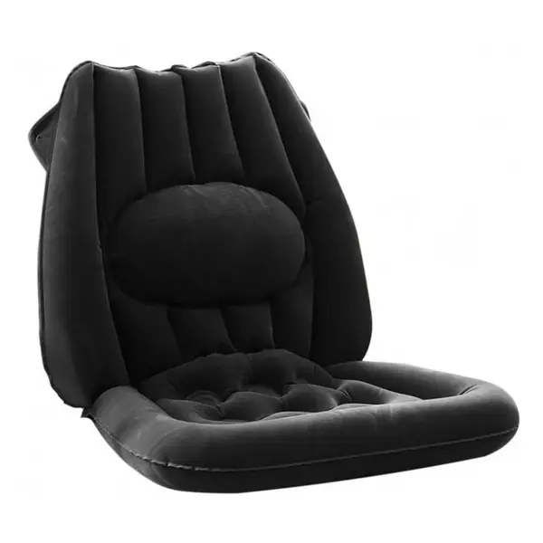 MODOM Nafukovací sedák s bederní opěrkou antracitový, poškozený obal