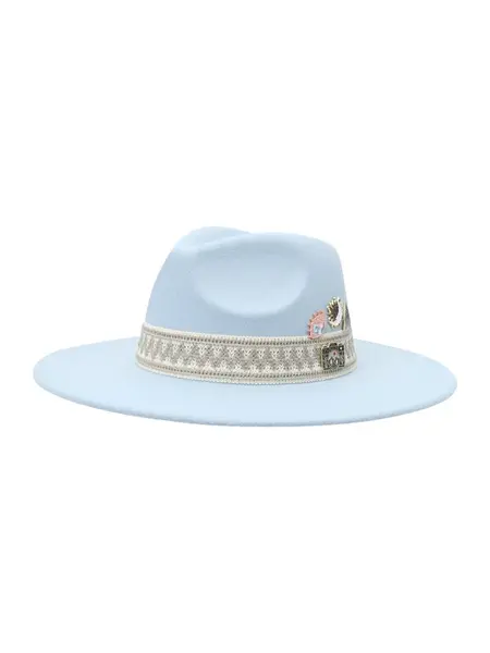 Kamila Šikl Klobúk 'Ruby'  béžová / svetlomodrá / biela ako vlna