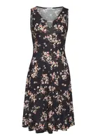 LASCANA Letné šaty  krémová / svetlooranžová / čierna