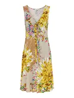LASCANA Šaty 'Georgia'  piesková / zlatá žltá / zelená / ružová