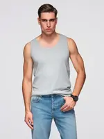 Ombre Men's BASIC cotton tank top - grey melange