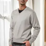 38804 Dewberry Mens V Neck Knit Sweater-LIGHT GREY