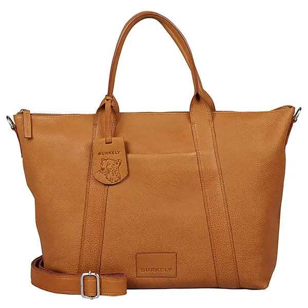 Dámska kožená kabelka na notebook Burkely Alenes - koňak