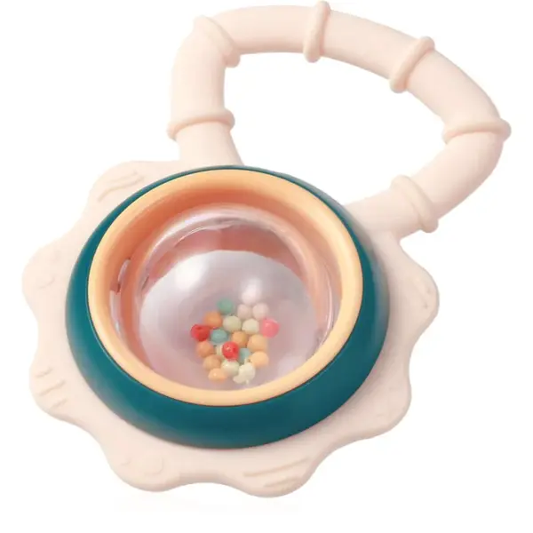 BabyOno Rattle With Teether 3m+ kousátko s chrastítkem Flower 1 ks